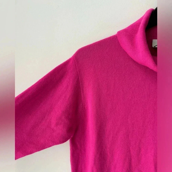 Cashmere collection bright  pink turtleneck sweater - Picture 6 of 14